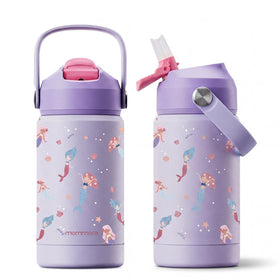 Mommore 12 oz mermaid design bottle with lid, ideal for school hydration on the go.
