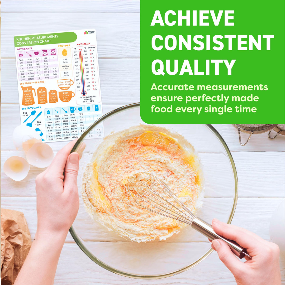 Momo Nashi oz to ml conversion magnet supports accurate baking measurements at a glance