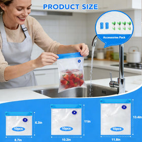MOMODA sous vide bags with air valve for tight seals and freshness.