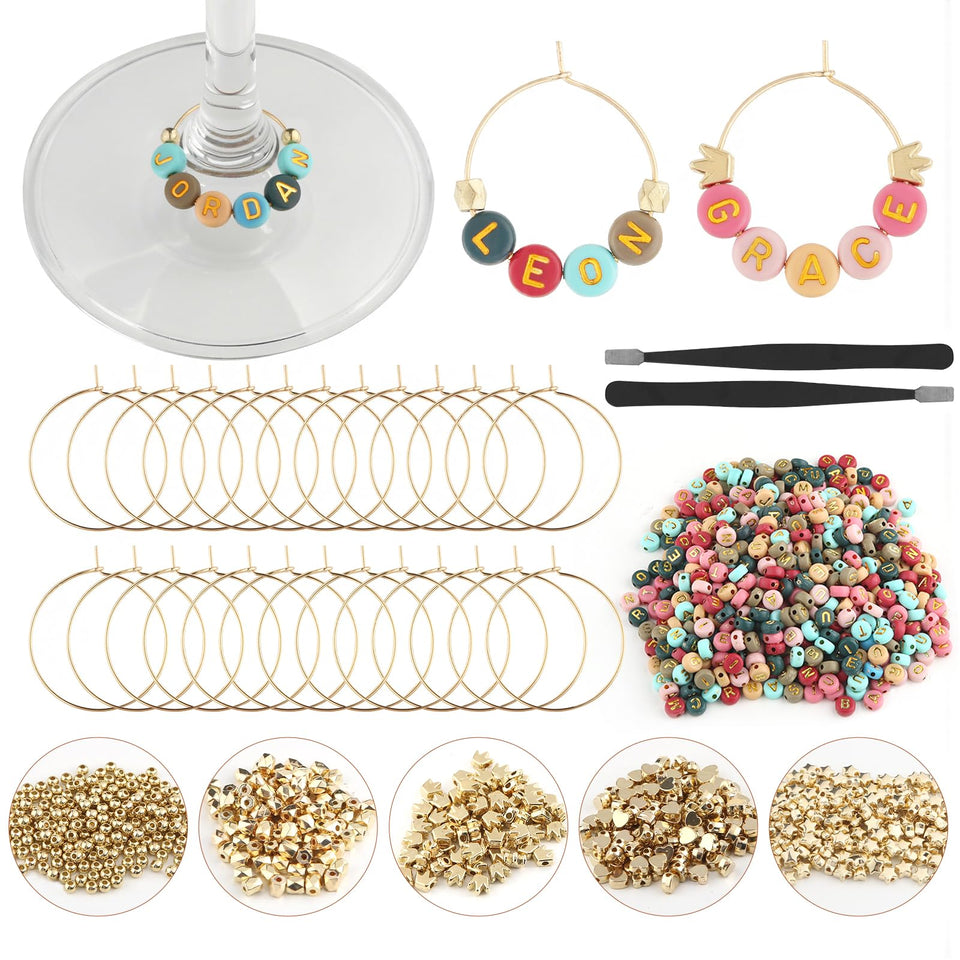 MOMOTONX DIY wine glass charms kit for easy party labeling and decor