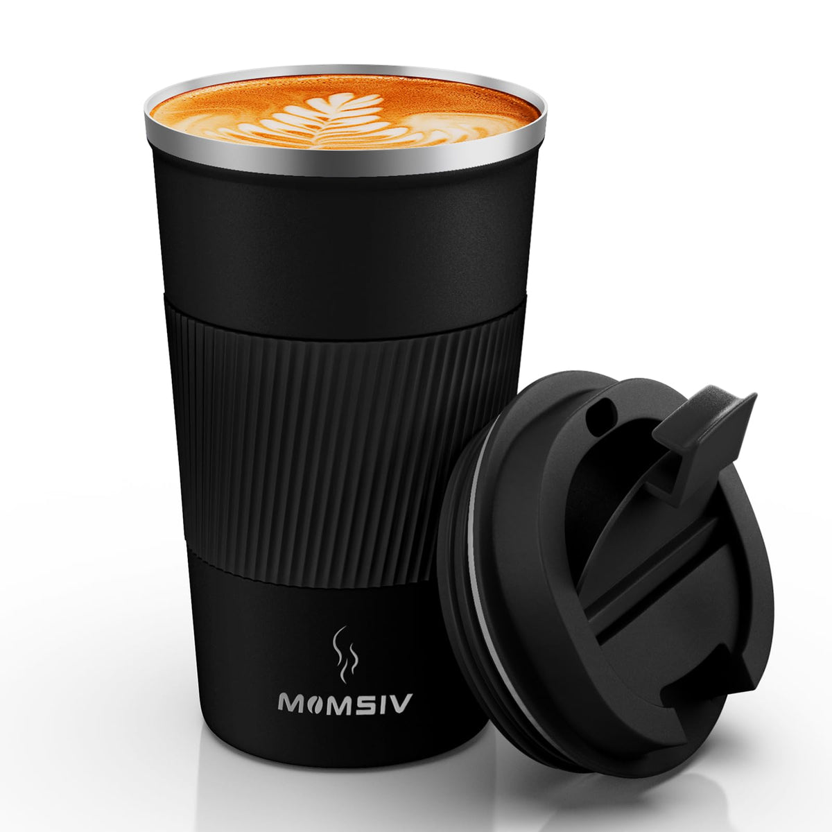 MOMSIV 17oz travel mug with leakproof lid for secure on-the-go use.