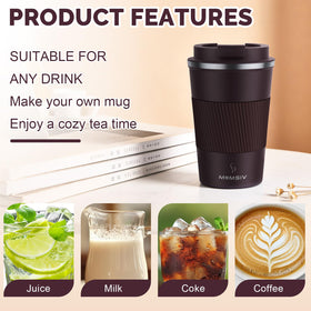 Lid with straw hole design for easy sipping or straw use.