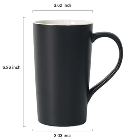 Momugs matte black ceramic mug with ergonomic handle for comfortable daily use.