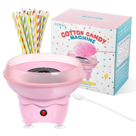 Momull Cotton Candy Machine pink front view for quick party treats.