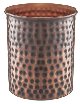 Monarch Abode hand hammered utensil holder on a kitchen counter for easy tool access.