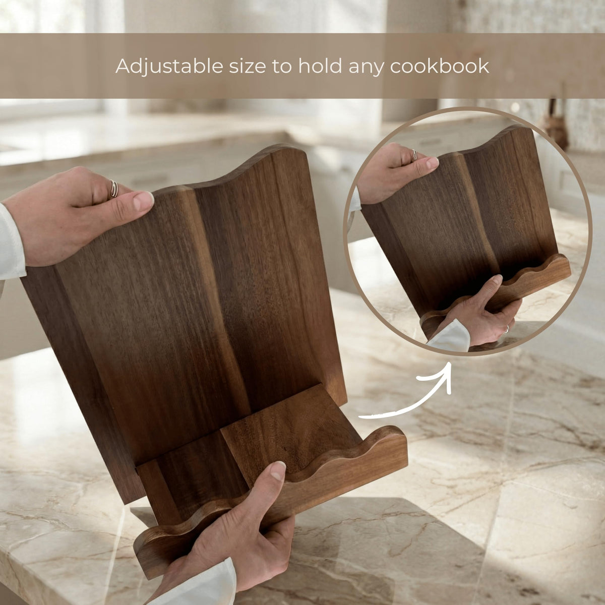 Moncur Home two-piece slot design provides stable support during cooking.