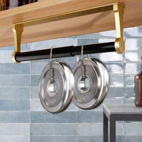 MONEER Glow Gold versatile wall or surface mount for tidy counters.