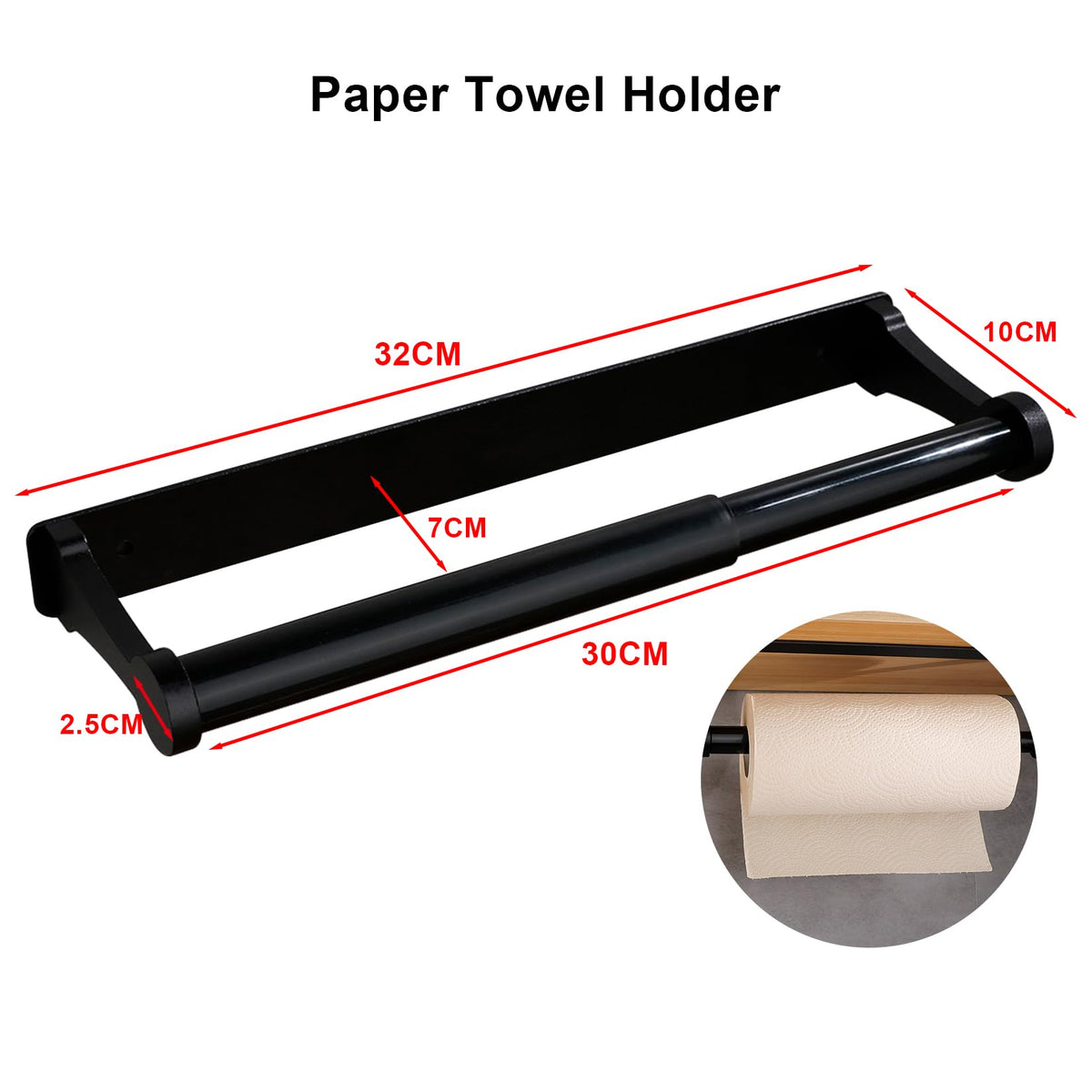 MONEER multiuse towel holder fits kitchen, bathroom, and more.