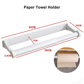 MONEER self-adhesive paper towel holder on tile provides secure mounting.