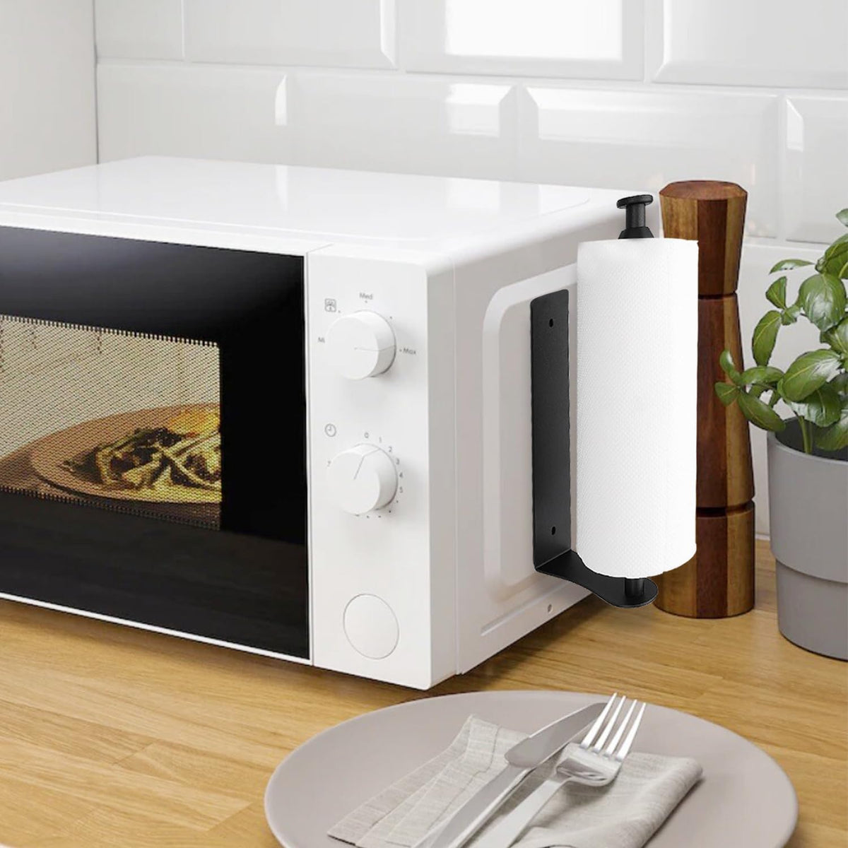MONEER space-saving magnetic holder keeps countertops clear.