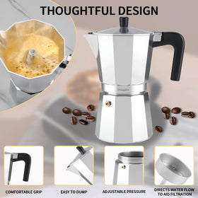 Mongdio aluminum body close-up communicates durable construction and fast, even heating.