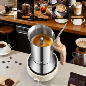 Mongdio camping and travel-ready espresso maker in action