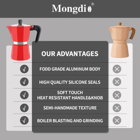 Mongdio Cuban coffee maker on the stove for bold flavor at home.