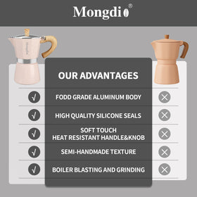 Mongdio Cuban coffee maker pink stove top for bold espresso.