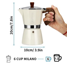 Mongdio espresso pour spout guiding rich coffee into your cup.