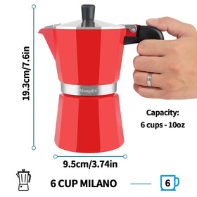 Mongdio pot features heat-resistant handle and lid knob for safe pouring.