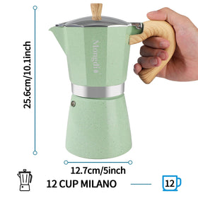 Base with filter assembly ready for coffee loading in Mongdio moka pot