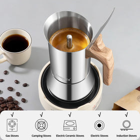 Mongdio moka pot lid and filter assembly ensures clean extraction.