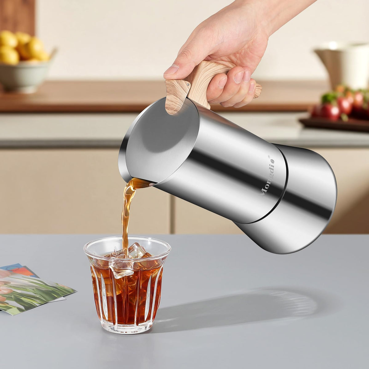 Mongdio 15 oz capacity yields up to nine espresso cups