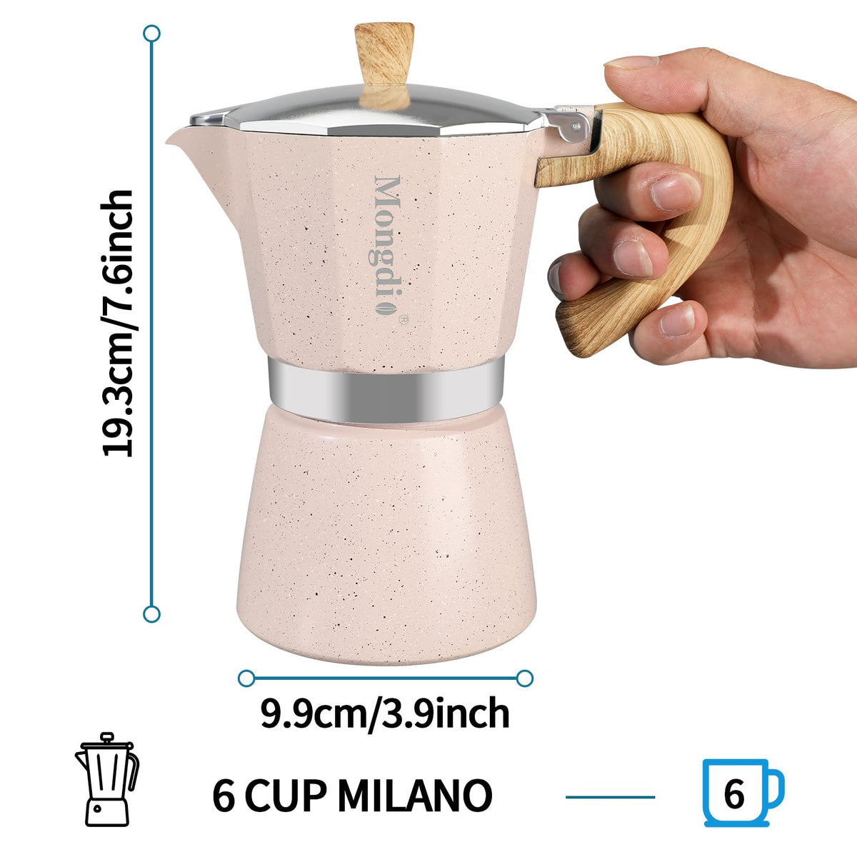 Mongdio percolator pink coffee pot for shared mornings.