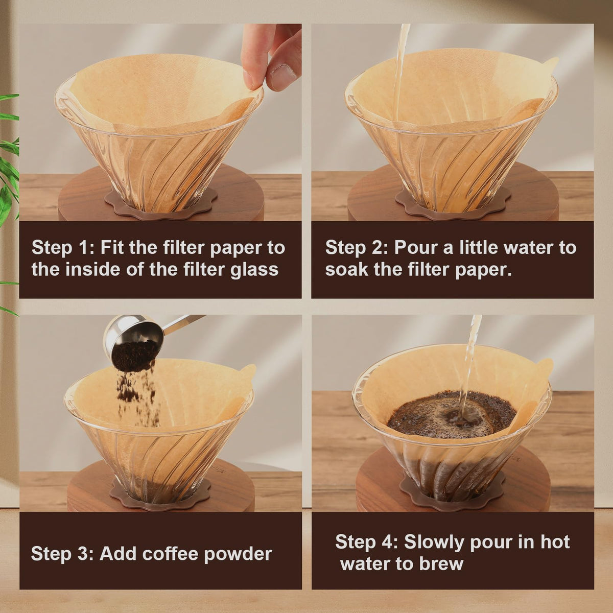 Mongdio pour over dripper with built-in scale for precise capacity checks.
