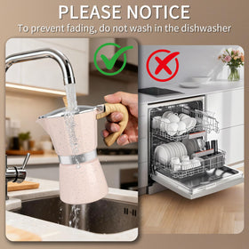 Mongdio safety valve espresso pot pink controls pressure.