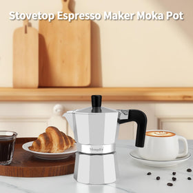 Mongdio stovetop espresso pot 3-cup model ready for households
