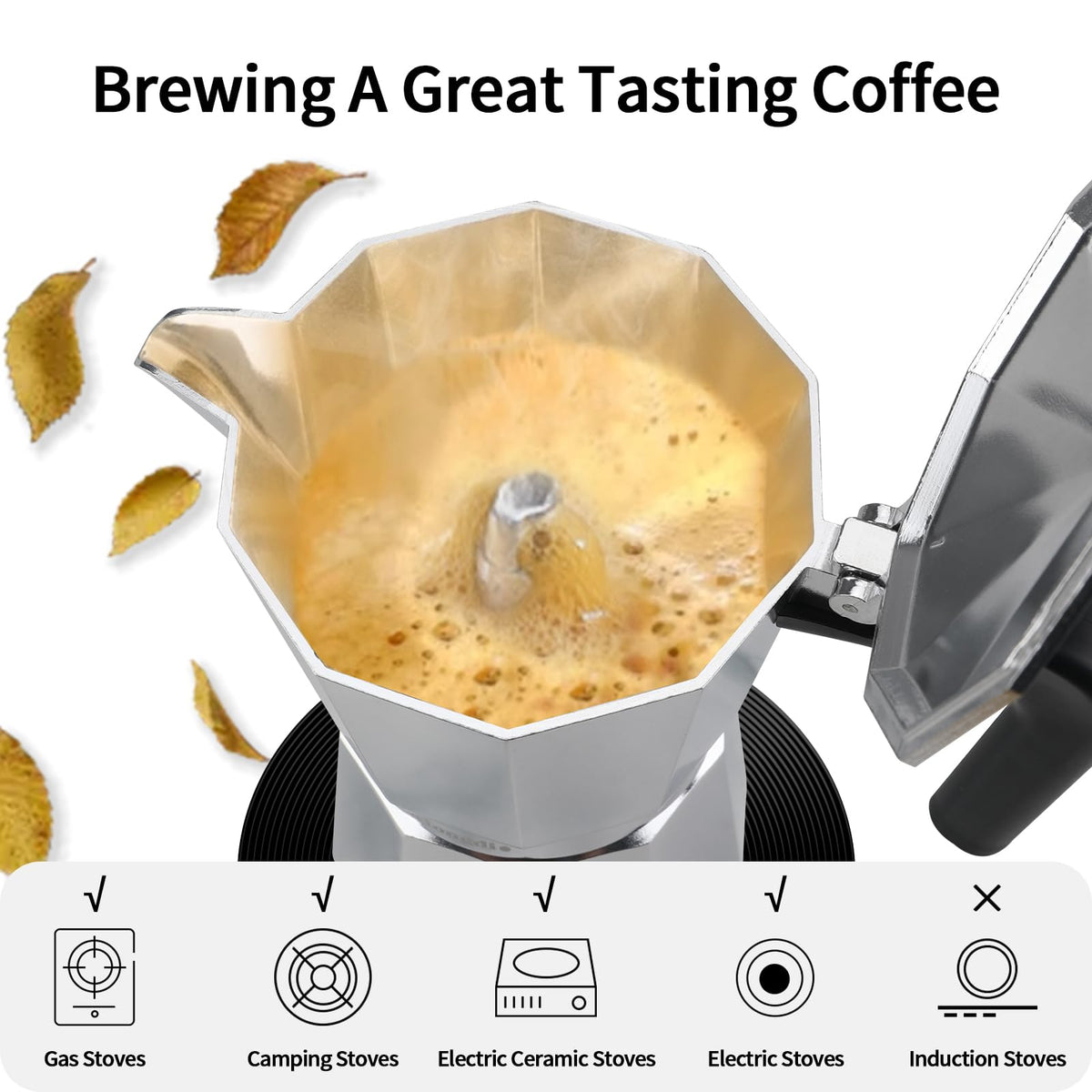 Mongdio stovetop espresso pot base and filter for quick brew