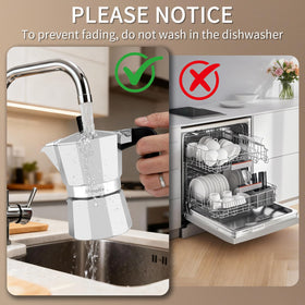 Mongdio stovetop espresso pot in use on a kitchen stove