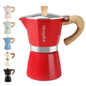 Mongdio stovetop espresso pot lid with secure seal for safety and precise pour