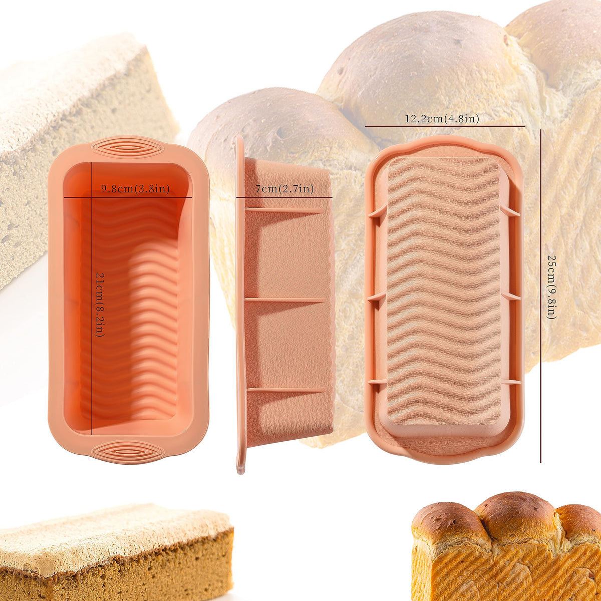 MONGSEW blue silicone loaf pan with easy-release for clean loaves