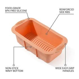 MONGSEW pink silicone loaf pan with easy-release for clean loaves
