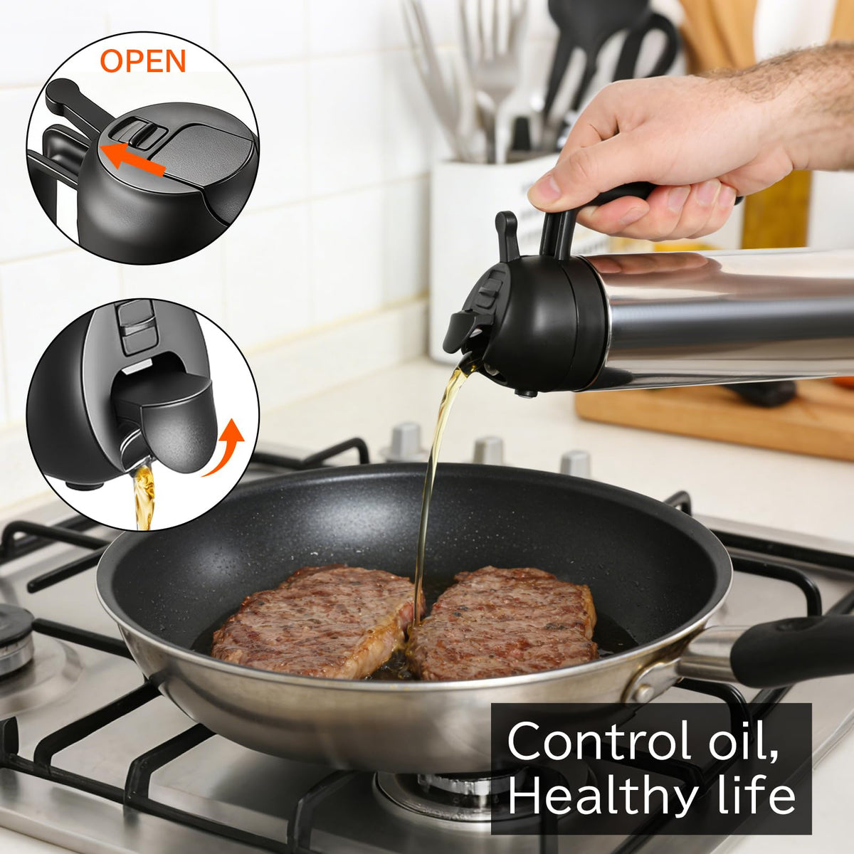 Moniko ergonomic handle provides comfortable grip for spraying and pouring.