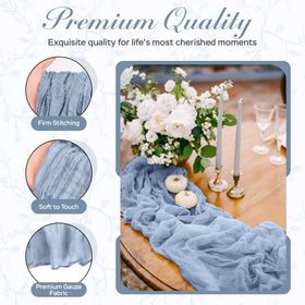 MONKRO boho rustic wedding table decor runner adds airy movement.