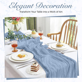 MONKRO table runner draped on a wood table creates elegant layering.