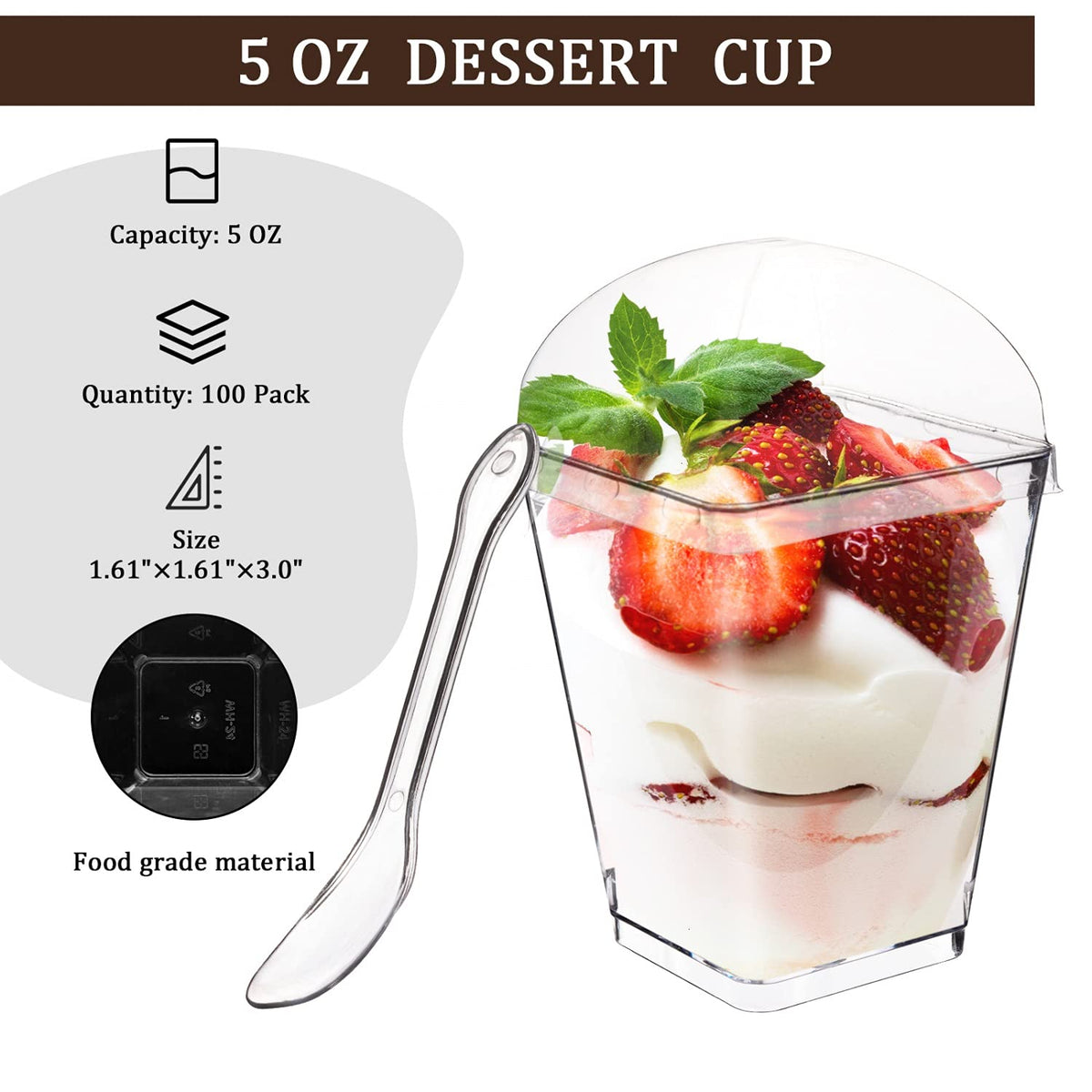 Arch-lid design on Monrocco cups for fresh, sealed desserts