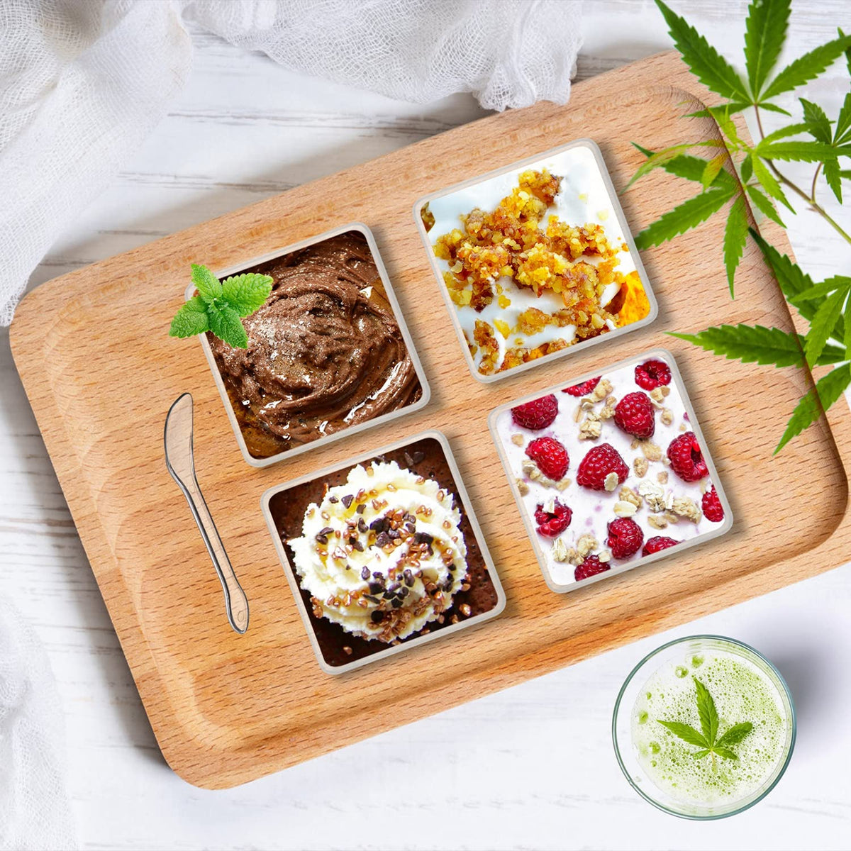 Monrocco dessert spoons included for easy serving