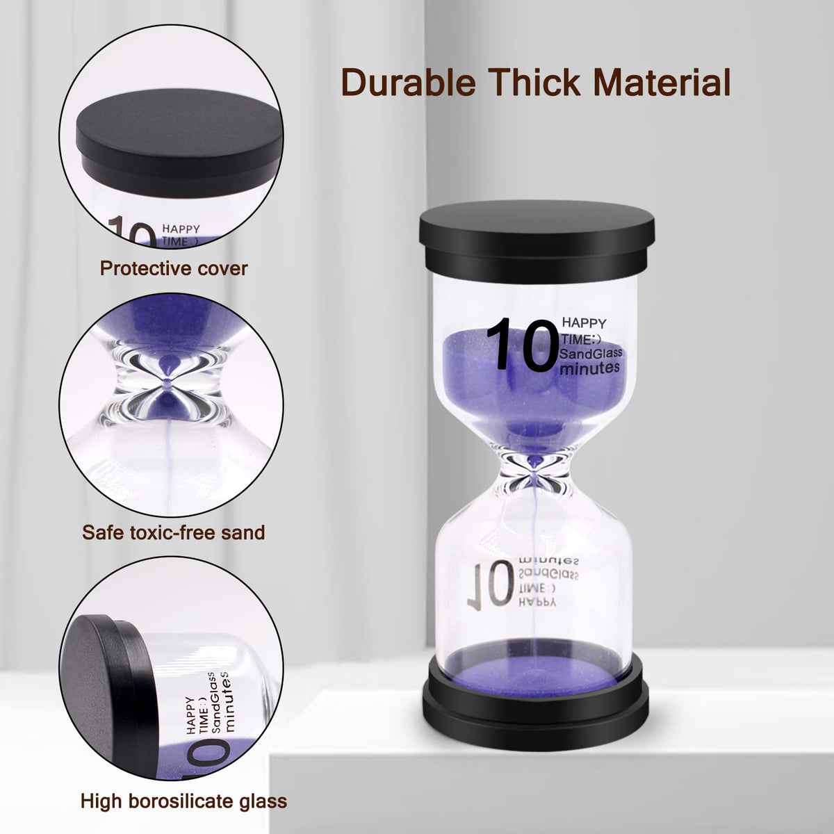 Monsin 10-minute multicolor sand timer helps longer tasks and group activities.