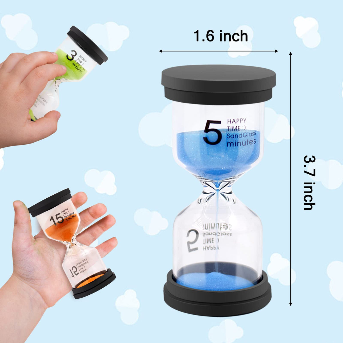 Monsin 3-minute multicolor sand timer supports short study sessions and cooking tasks.
