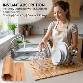 Monster Mat wood grain texture countertop protector adds modern style