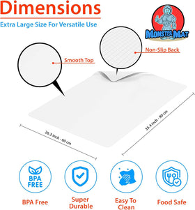 MonsterMat dishwasher-safe cutting board surface for easy cleanup after prep and slicing.