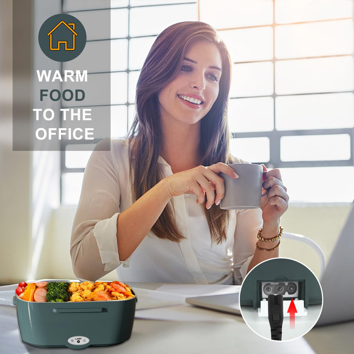Monteka compact lunch box with carry handle for outdoor use