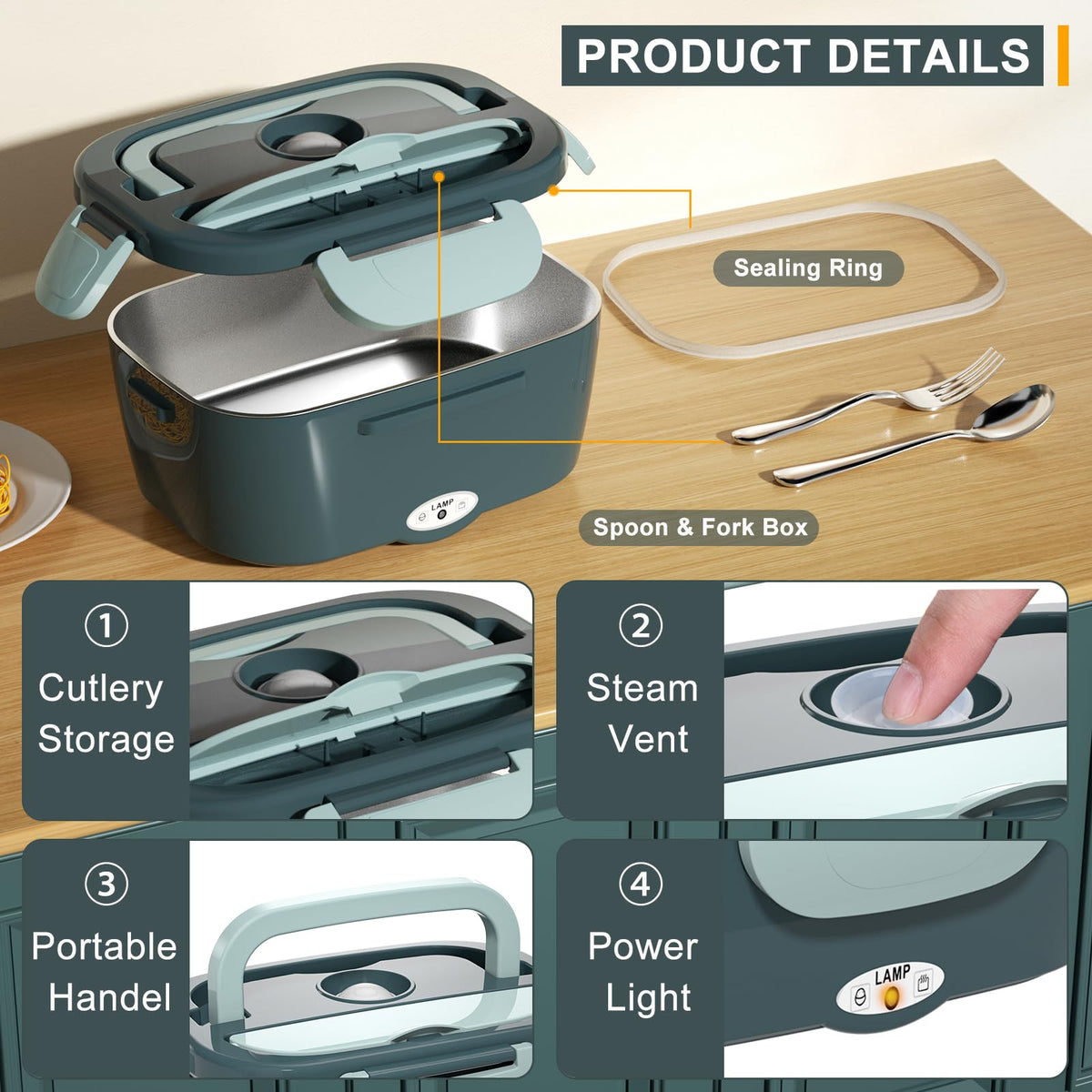 Monteka leak-proof latch system keeps meals secure during travel