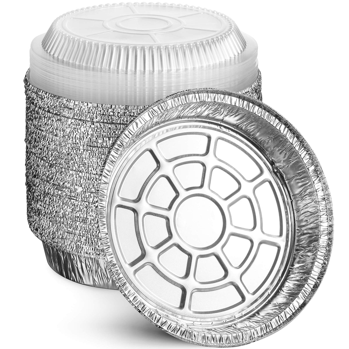 MontoPack 9-inch round foil pan with lid for easy bake-and-serve meals.