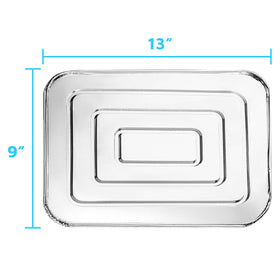 Montopack wide rim foil lids over 9x13 pans for easy transport and serving