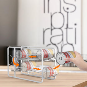 MOOACE sliding can rack demonstrates auto-scroll for quick can retrieval.