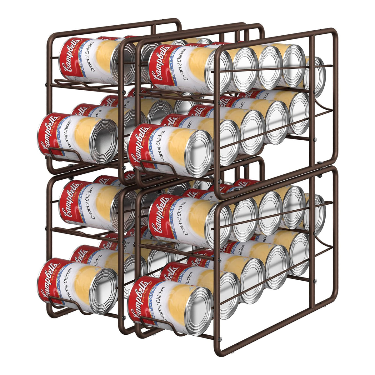 MOOACE bronze can rack keeps cans visible and within reach during meal prep.