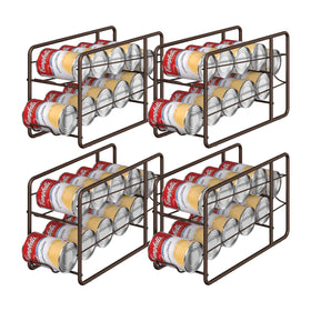 MOOACE four-pack can dispenser rack on bronze finish keeps pantry organized and accessible.