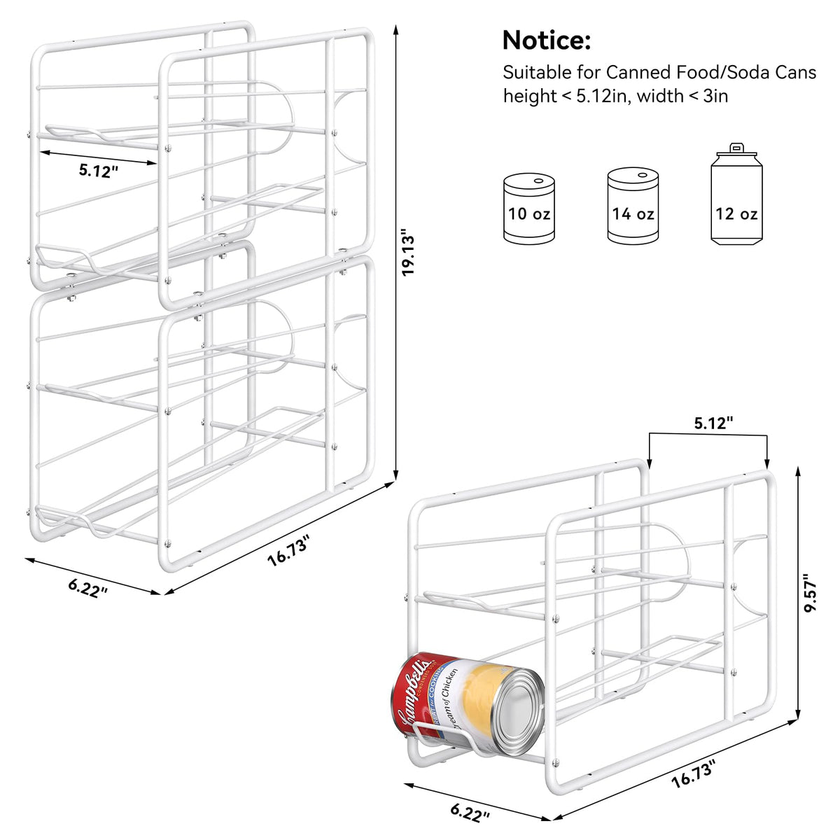 MOOACE sturdy non-slip pads keep the rack stable on countertops.