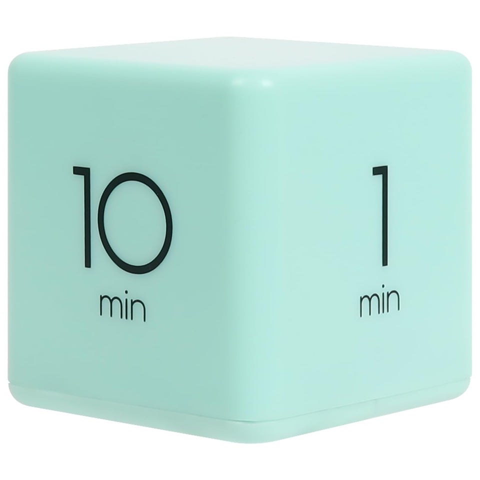 mooas Cube Timer Mint front view, compact timer ideal for study sessions